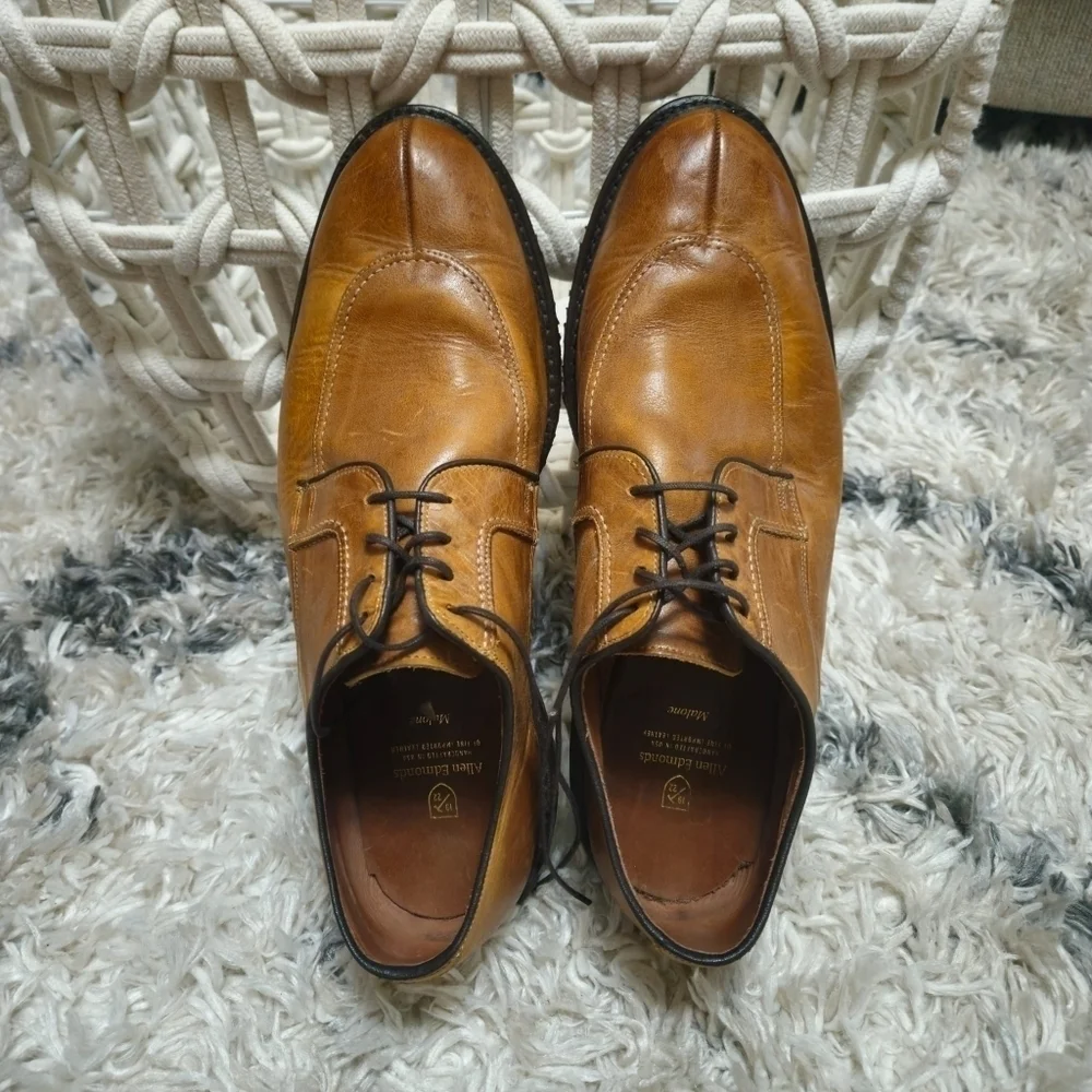 Allen Edmonds Malone Lace-Up Shoes Men's Size 14 Brown Leather